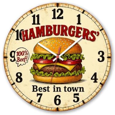 Imagem de Relógio De Parede 29cm Cozinha Decorativo Silencioso Pendulart (Cozinha32 - Hamburguer 2)