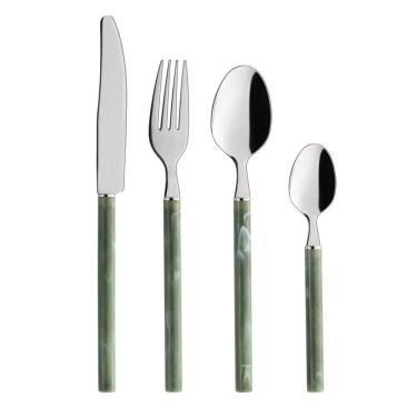 Imagem de Faqueiro Selva 16 Peças em Aço Inox com Resina Verde Oxford