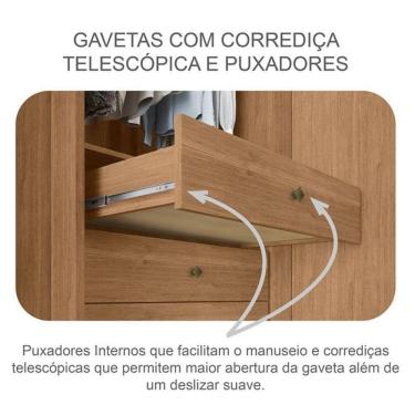 Imagem de Guarda Roupa Casal Duna E Gaveteiro Milão Com Chave Cumaru 23 - Novo Horizonte
