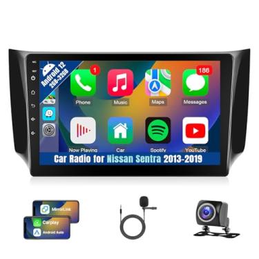 Imagem de Leadfan Estéreo automotivo para Nissan Sentra 2013 2014 2015 2016 2017 2018 2019 com Carplay Android Auto, tela sensível ao toque de 10,1 polegadas para rádio de carro Nissan Sentra, Blutooth FM GPS
