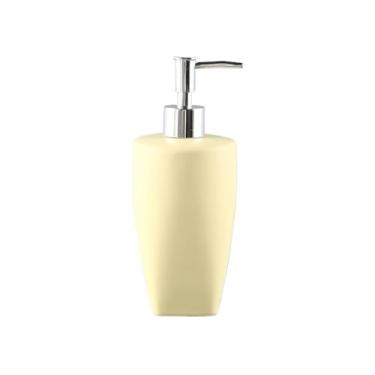 Imagem de KEG801302 Garrafa dispensadora de sabão de 460 ml, loção push, frasco dispensador de gel de banho de alta cor, frasco de cerâmica de grande capacidade para cozinha, banheiro (amarelo)
