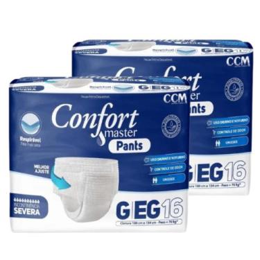 Imagem de Kit 2 Fraldas Calça Descartável Geriátrica Adulto Confort Master Pants