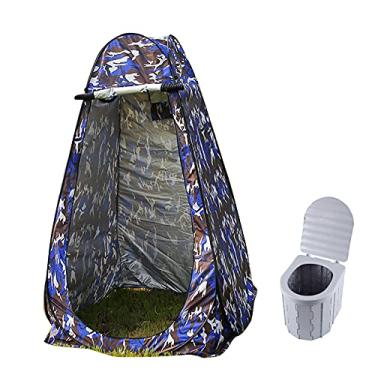 Imagem de Barraca de chuveiro portátil dobrável para vaso sanitário para acampamento ao ar livre com tampa, 12 sacos de limpeza ao ar livre, trocador de roupas, abrigos de privacidade