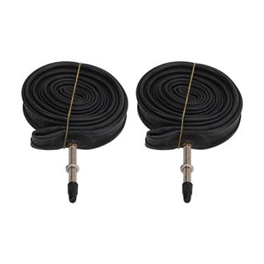 Imagem de Naroote Tubo Interno de Bicicleta de Borracha Butílica Durável 700x23C Com 2 Alavancas de Pneu para Uma Condução Segura Pacote de 2 Tubos para Bicicletas de Montanha/estrada (700X23C Fa Boca 48)