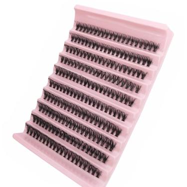 Imagem de Cílios postiços 100 pares de cachos de cílios de vison sintético natural Wispy, extensões de cílios C Curl individuais, 16 mm, 200 peças (80D)