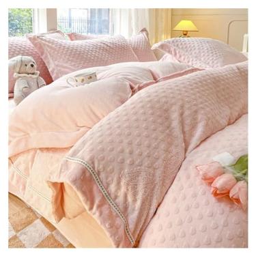 Imagem de x3anggyt5 Capa de edredom 4 peças, capa de edredom de microfibra super macia, conjunto de capa de edredom de pelúcia de inverno (cama de 07,2 m - 220 x 240 cm)