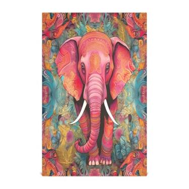 Imagem de Wassud Toalhas de cozinha elefante fofo (2) toalhas de prato de cozinha 1 pacote panos de prato macios com laço para pendurar toalha de mão super absorvente de secagem rápida toalhas de chá de mesa