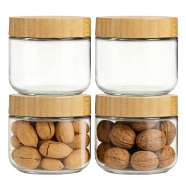 Imagem de Recipiente Para Aveia Overnight - 4 Peças Recipiente Hermético à Prova de Vazamentos | 300ml Potes Pequenos Larga com Tampa | Para Aveia Overnight, Armazenamento de Alimentos, Salada, Iogurte, Fruta e