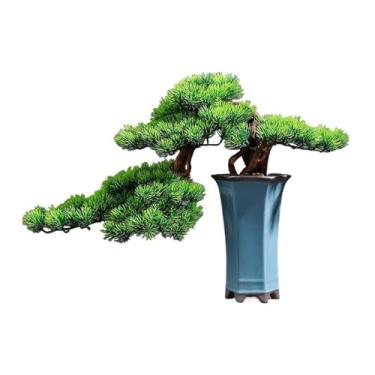 Imagem de Plantas falsas de pinheiro artificial bonsai ornamentos de vegetação armário de TV, mesa de centro, entrada, escritório, decoração de mesa