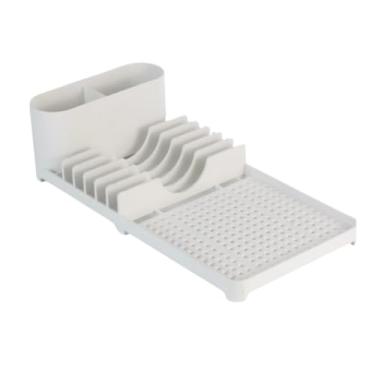 Imagem de Escorredor de Louça Multiuso com Porta Talheres Pratos e Copos Moderno com Dreno Organizador Mantenha A Cozinha Limpa E Higienizada Economize Espaço(Branco)