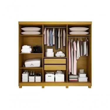 Imagem de Armario Roupeiro Madri 6 Portas 2 Gavetas C-kit 4 Espelho Madri Com Pes Chf Branco