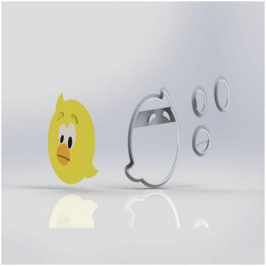 Imagem de Cortador Galinha Pintadinha - Pintinho Modular Tamanho 5 Cm