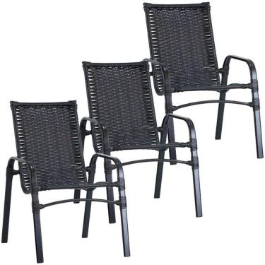 Imagem de 3 Cadeiras Emily Com Pintura Eletrostática Trama  Cappuccino