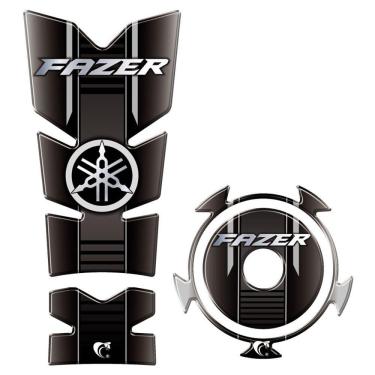 Imagem de Kit Protetor Tanque E Bocal Adesivo Moto Yamaha Fz15 Ano 2022/2023 Cinza