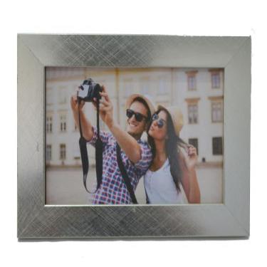 Imagem de Porta Retrato De Mesa Para Foto 10x15 Cm Metalizado Prata - Fabrika de