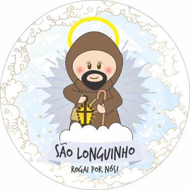 Imagem de Painel de Tecido Sublimado Redondo Santinhos Católicos São Longuinho c