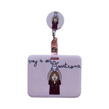 Imagem de Porta-Crachá Retrátil Horizontal Com Clipe Para Enfermeiros, Médicos E