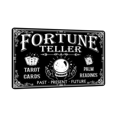 Imagem de Placa Vintage De Metal Para Cafeteria Com Tema De Café Da Bruxa Assust