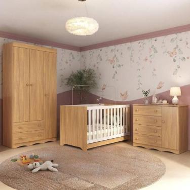 Imagem de Quarto De Bebê Completo Com Berço Americano 3 Em 1 Realeza Multimóveis