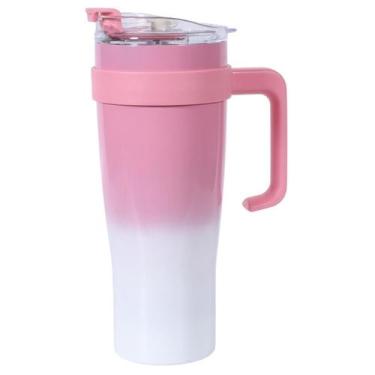 Imagem de Copo Térmico Inóx Com Canudo E Tampa Grande 1200Ml 1.2Litros - Tesla S