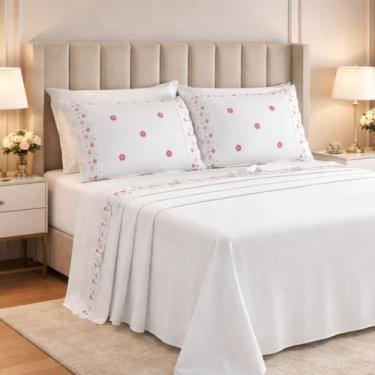 Imagem de Jogo De Cama Elise King 100%Algodao 300 Fios Super Macio - De Luca Enx