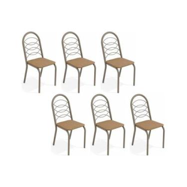 Imagem de Kit 6 Cadeiras de Cozinha Holanda C009 6 Un Niquel - Courano Capuccino