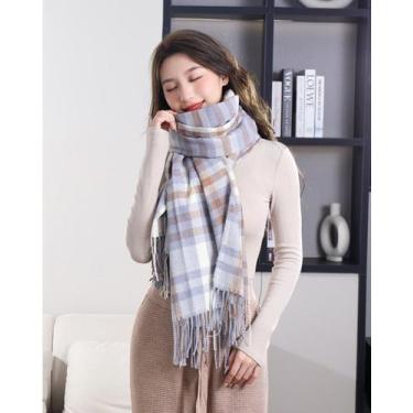 Imagem de Cachecol Lã Manta Unissex Grosso Inverno cores clássicas - Sem marca, 