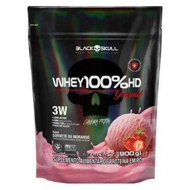 Imagem de Whey 100 HD 900g Black Skull, Morango