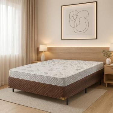 Imagem de Conjunto Box Casal Ecoflex D23 138 x 188cm Conforto e Qualidade, Marro