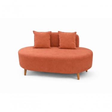 Imagem de Sofá Orgânico Feijão Para Sala Quarto Closet 115 Cm Com 02 Almofadas Tecido Veludo Terra Cota Do Lar Móveis E Decoração