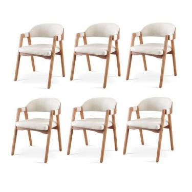 Imagem de Kit 6 Cadeiras para Mesa de Jantar Gaia Yescasa