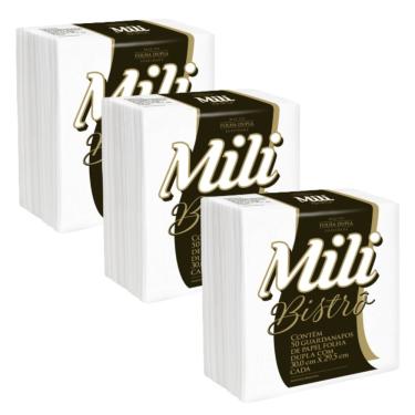 Imagem de Guardanapo de Papel Mili Bistro- Folha Dupla- 30x29,5 cm- 8 pacotes com 50 unidades (