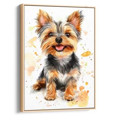 Imagem de Quadro decorativo Yorkshire Terrier - Art Canvas, 90 x 60 cm, Natural