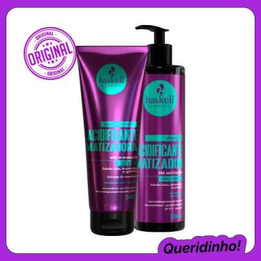Imagem de Kit Shampoo Mascara Matizacao Brilho Acidificante Haskell - Haskell Co