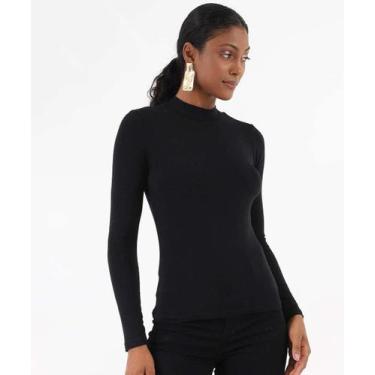Imagem de Blusa Feminina Gola Média Manga Longa Marisa Preto-20026, Preto, P