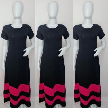 Imagem de Vestido Faixa Com Bolso e Fenda Lateral Moda Femenina - nascimentomoda