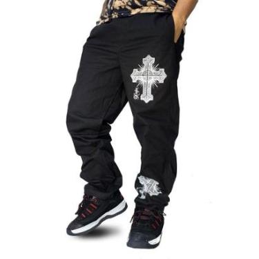 Imagem de Calça Sarja Lisa Refen Balão Cross Preto RFN-027-Masculino