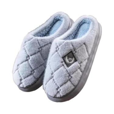 Imagem de Chinelos De Plataforma Para Homens Com Forro De Pelúcia, Solado De EVA