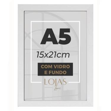 Imagem de Kit 10 Molduras A5 15x21cm Com Vidro Fotografia Poster Imagem - Branco