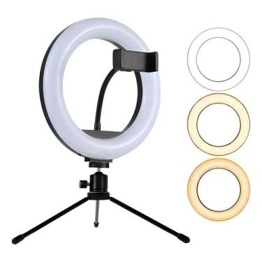 Imagem de Ring Light Lucacell 20cm com Tripé de Mesa USB Luz Fria Morn - Congrat