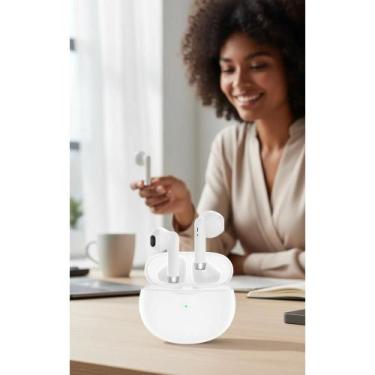 Imagem de 2x Fone Ouvido Sem Fio Bluetooth TWS LED Branco Autonomia - Congratula