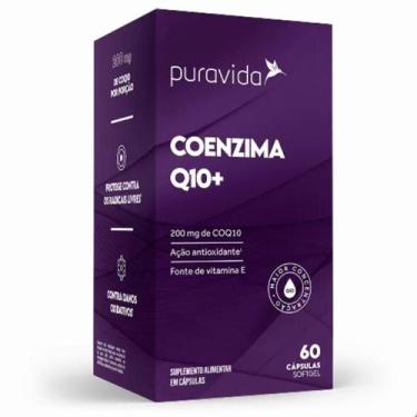 Imagem de Coenzima Q10 Coq10 200mg 60 Capsulas Pura Vida, Natural