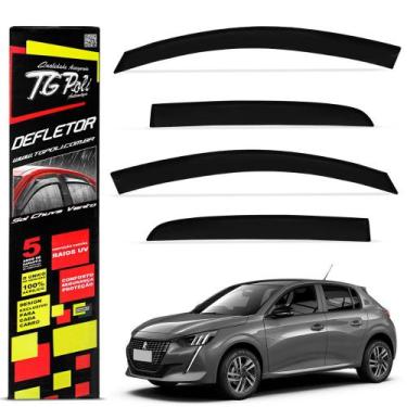 Imagem de Calha de Chuva Peugeot 208 2021 2022 Inteiriça Acrílico Fumê Tgpoli