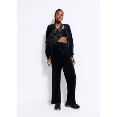 Imagem de Calça Esportiva Feminina Pantalona Em Plush - Hering, M, Preto