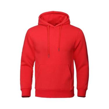 Imagem de Moletom Masculino Com Capuz De Fleece Quente Casual Streetwear Solto R