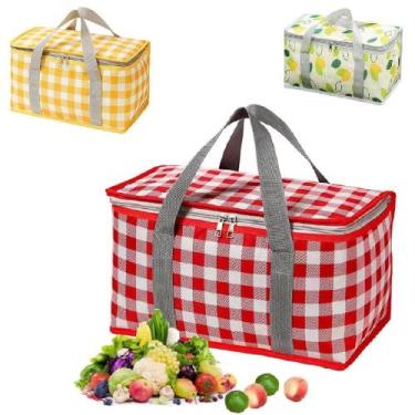Imagem de Bolsa Térmica Portátil 12L Dobrável Cooler Cesta Impermeável Viagem Ca
