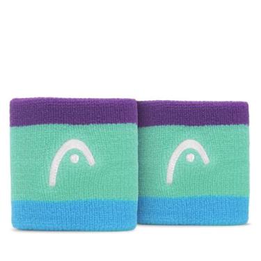 Imagem de Munhequeira Head Curta 2.5 Verde Claro Roxo e Azul - Com 2 Unidades