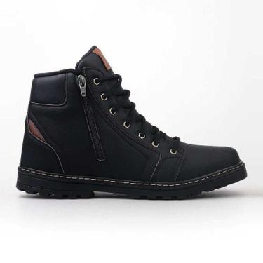 Imagem de Coturno Masculino Casual Cano Médio com Zíper Lateral - Sport Fire, Pr