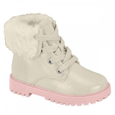 Imagem de Bota Molekinha 212652431220 Coturno Menina Infantil, Off white, 20