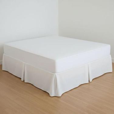 Imagem de Saia Ajustável Para Box Colchão Casal Teka Tecido Gorgurão, Branco, Bo